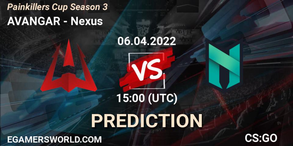 AVANGAR - Nexus: ennuste. 06.04.2022 at 15:00, Counter-Strike (CS2), Painkillers Cup Season 3