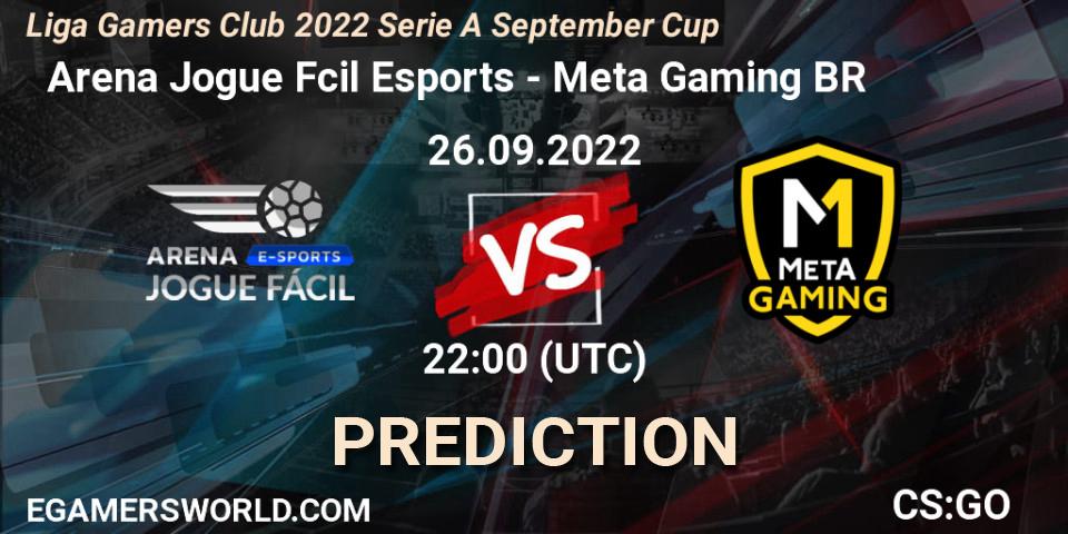  Arena Jogue Fácil Esports - Meta Gaming BR: ennuste. 26.09.2022 at 22:00, Counter-Strike (CS2), Liga Gamers Club 2022 Serie A September Cup