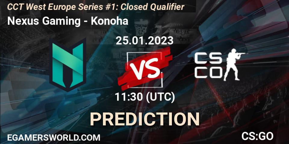 Nexus Gaming - Konoha: ennuste. 25.01.2023 at 11:50, Counter-Strike (CS2), CCT West Europe Series #1: Closed Qualifier
