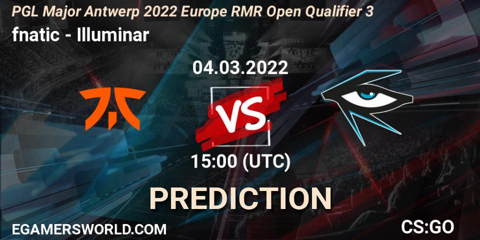 fnatic - Illuminar: ennuste. 04.03.2022 at 15:05, Counter-Strike (CS2), PGL Major Antwerp 2022 Europe RMR Open Qualifier 3