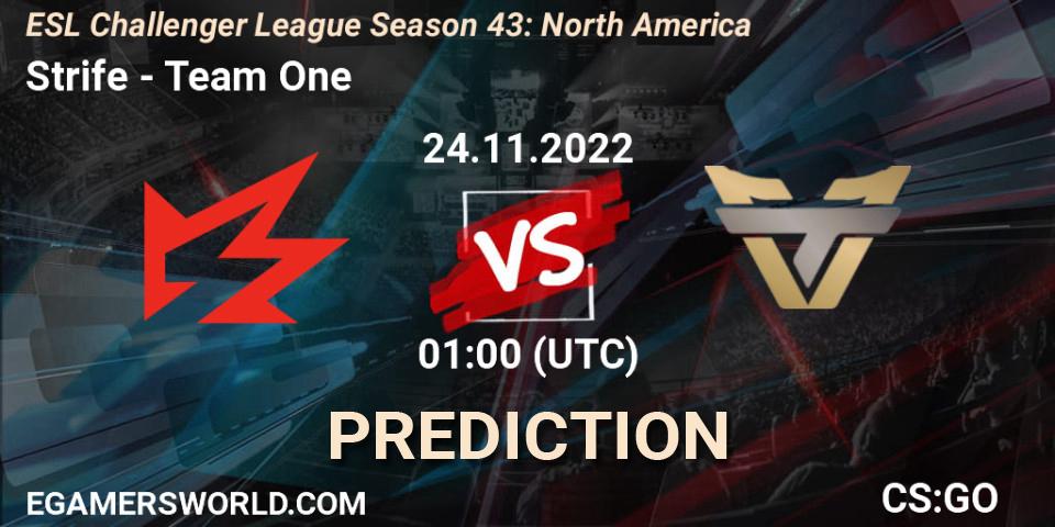 Strife - Team One: ennuste. 24.11.2022 at 01:00, Counter-Strike (CS2), ESL Challenger League Season 43: North America