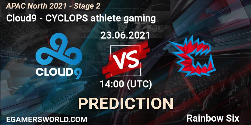 Cloud9 - CYCLOPS athlete gaming: ennuste. 23.06.2021 at 14:00, Rainbow Six, APAC North 2021 - Stage 2