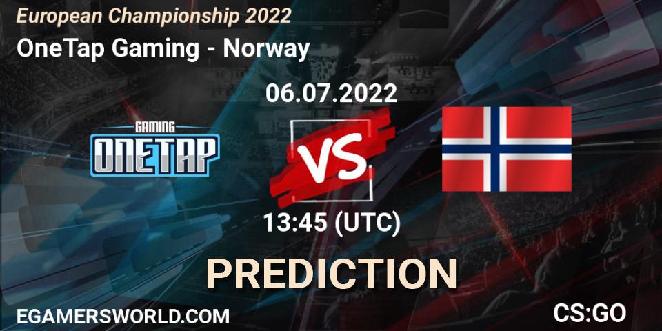OneTap Gaming - Norway: ennuste. 06.07.2022 at 14:00, Counter-Strike (CS2), European Championship 2022
