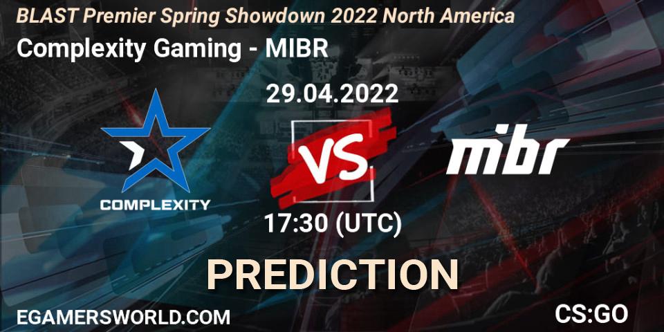 Complexity Gaming - MIBR: ennuste. 29.04.2022 at 18:00, Counter-Strike (CS2), BLAST Premier Spring Showdown 2022 North America