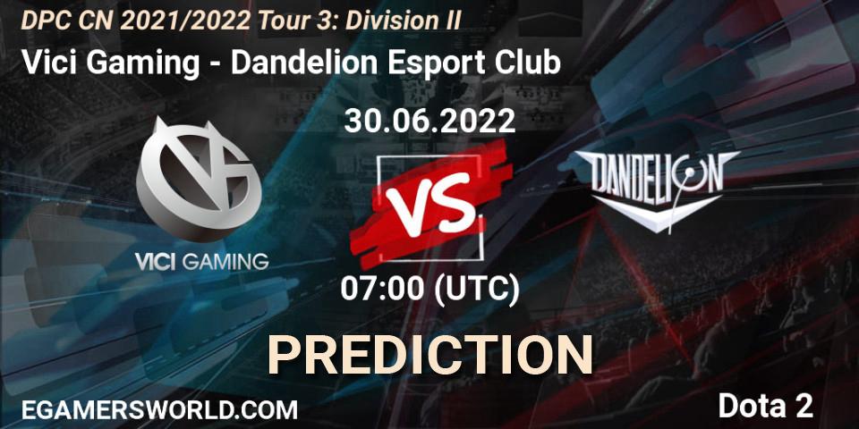 Vici Gaming - Dandelion Esport Club: ennuste. 01.07.2022 at 06:59, Dota 2, DPC 2021/2022 China Tour 3: Division I