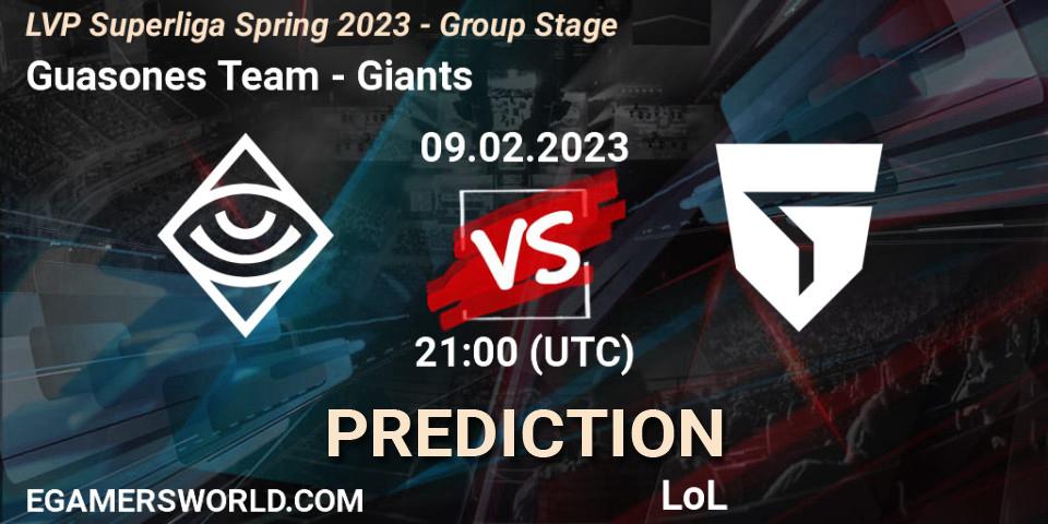 Guasones Team - Giants: ennuste. 09.02.23, LoL, LVP Superliga Spring 2023 - Group Stage