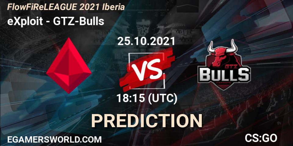 eXploit - GTZ-Bulls: ennuste. 25.10.21, CS2 (CS:GO), FlowFiReLEAGUE 2021 Iberia