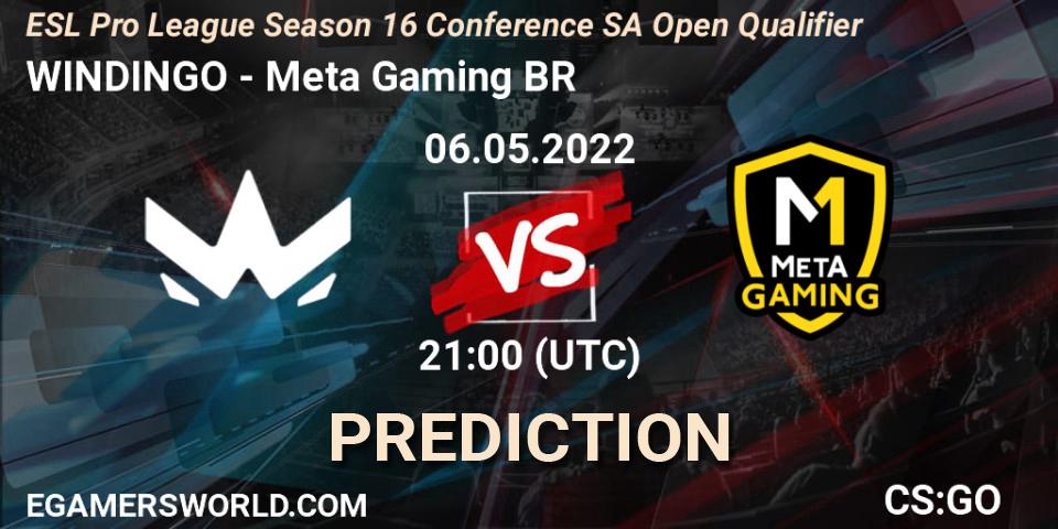 WINDINGO - Meta Gaming BR: ennuste. 06.05.2022 at 21:00, Counter-Strike (CS2), ESL Pro League Season 16 Conference SA Open Qualifier