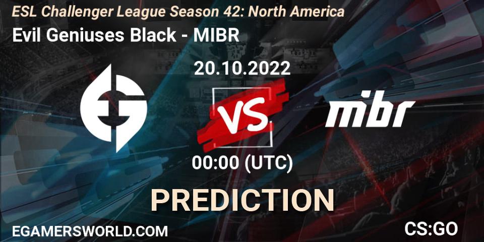 Evil Geniuses Black - MIBR: ennuste. 20.10.2022 at 00:00, Counter-Strike (CS2), ESL Challenger League Season 42: North America