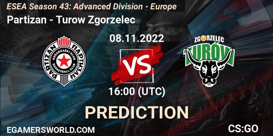 Partizan - Turow Zgorzelec: ennuste. 08.11.2022 at 16:00, Counter-Strike (CS2), ESEA Season 43: Advanced Division - Europe