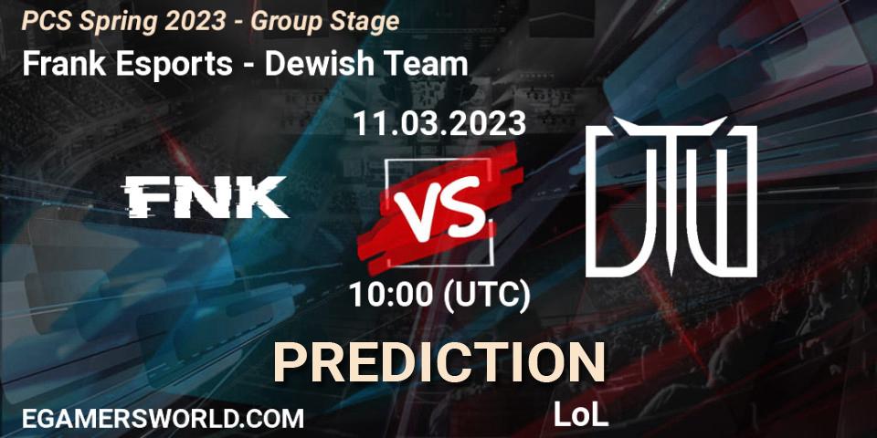 Frank Esports - Dewish Team: ennuste. 18.02.2023 at 11:15, LoL, PCS Spring 2023 - Group Stage