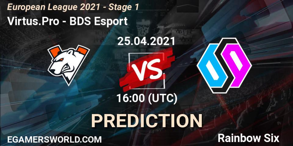 Virtus.Pro - BDS Esport: ennuste. 25.04.2021 at 16:30, Rainbow Six, European League 2021 - Stage 1