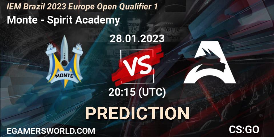 Monte - Spirit Academy: ennuste. 28.01.2023 at 20:15, Counter-Strike (CS2), IEM Brazil Rio 2023 Europe Open Qualifier 1