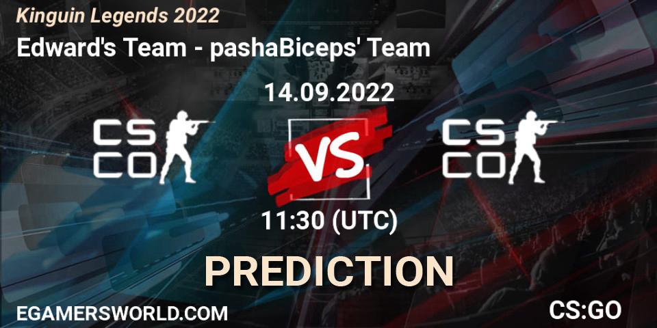 Edward's Team - pashaBiceps' Team: ennuste. 14.09.2022 at 11:30, Counter-Strike (CS2), Kinguin Legends 2022