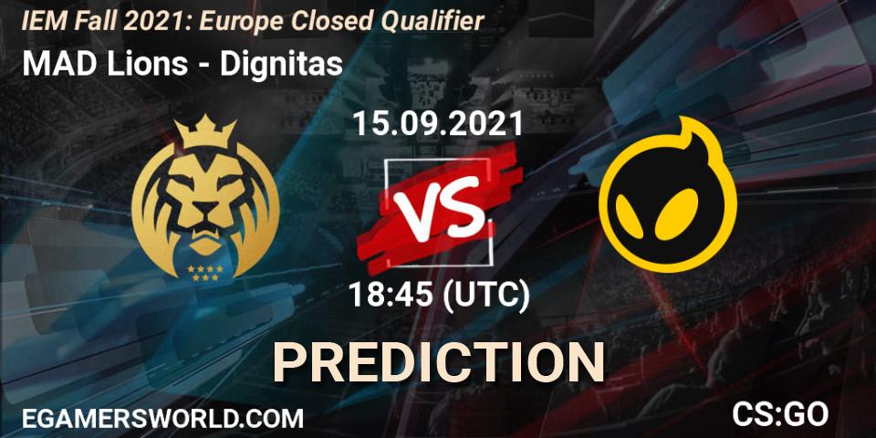 MAD Lions - Dignitas: ennuste. 15.09.2021 at 18:45, Counter-Strike (CS2), IEM Fall 2021: Europe Closed Qualifier