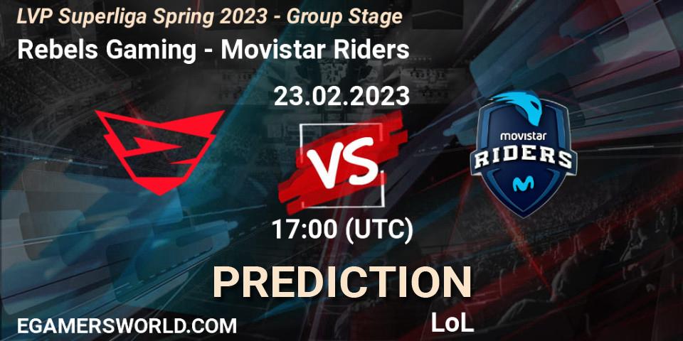 Rebels Gaming - Movistar Riders: ennuste. 23.02.2023 at 20:00, LoL, LVP Superliga Spring 2023 - Group Stage