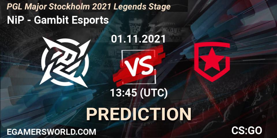 NiP - Gambit Esports: ennuste. 01.11.2021 at 13:50, Counter-Strike (CS2), PGL Major Stockholm 2021 Legends Stage