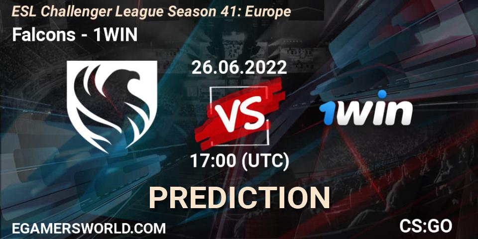 Falcons - 1WIN: ennuste. 26.06.2022 at 17:00, Counter-Strike (CS2), ESL Challenger League Season 41: Europe