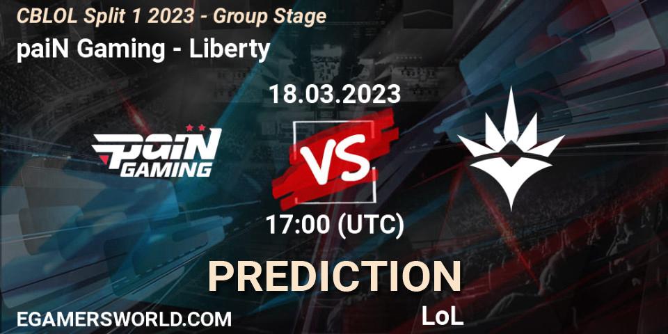 paiN Gaming - Liberty: ennuste. 18.03.2023 at 17:10, LoL, CBLOL Split 1 2023 - Group Stage