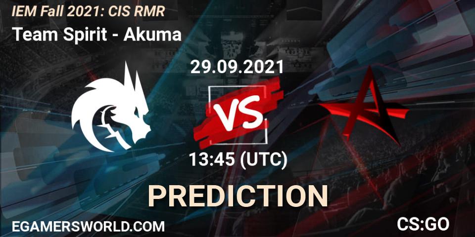Team Spirit - Akuma: ennuste. 29.09.2021 at 14:15, Counter-Strike (CS2), IEM Fall 2021: CIS RMR