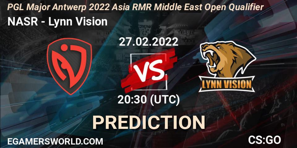 NASR - Lynn Vision: ennuste. 27.02.2022 at 20:30, Counter-Strike (CS2), PGL Major Antwerp 2022 Asia RMR Middle East Open Qualifier