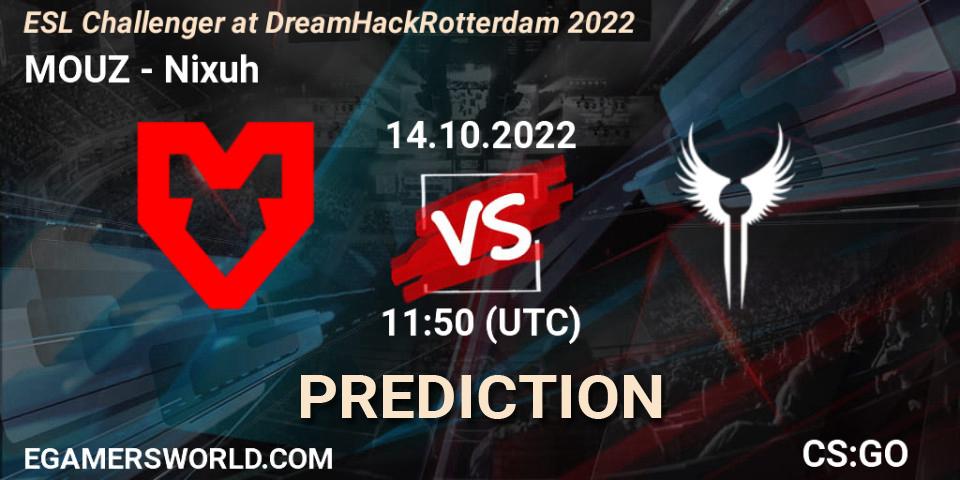 MOUZ - Nixuh: ennuste. 14.10.22, CS2 (CS:GO), ESL Challenger at DreamHack Rotterdam 2022