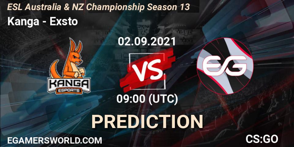 Kanga - Exsto: ennuste. 02.09.21, CS2 (CS:GO), ESL Australia & NZ Championship Season 13