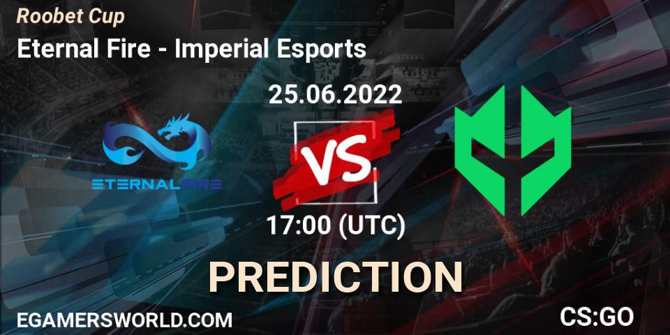 Eternal Fire - Imperial Esports: ennuste. 25.06.2022 at 17:00, Counter-Strike (CS2), Roobet Cup