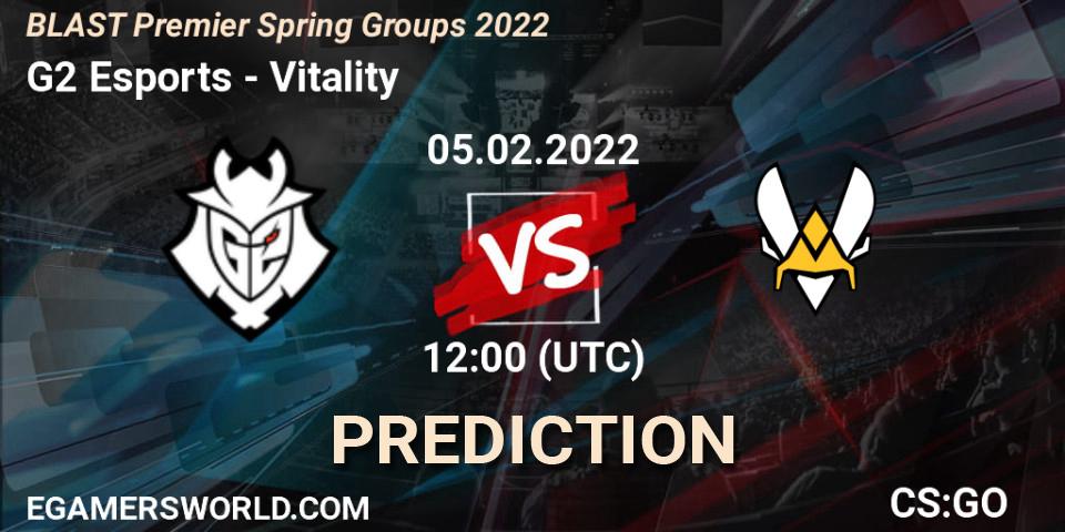 G2 Esports - Vitality: ennuste. 05.02.2022 at 12:15, Counter-Strike (CS2), BLAST Premier Spring Groups 2022