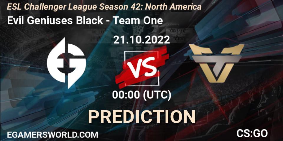 Evil Geniuses Black - Team One: ennuste. 21.10.2022 at 01:00, Counter-Strike (CS2), ESL Challenger League Season 42: North America