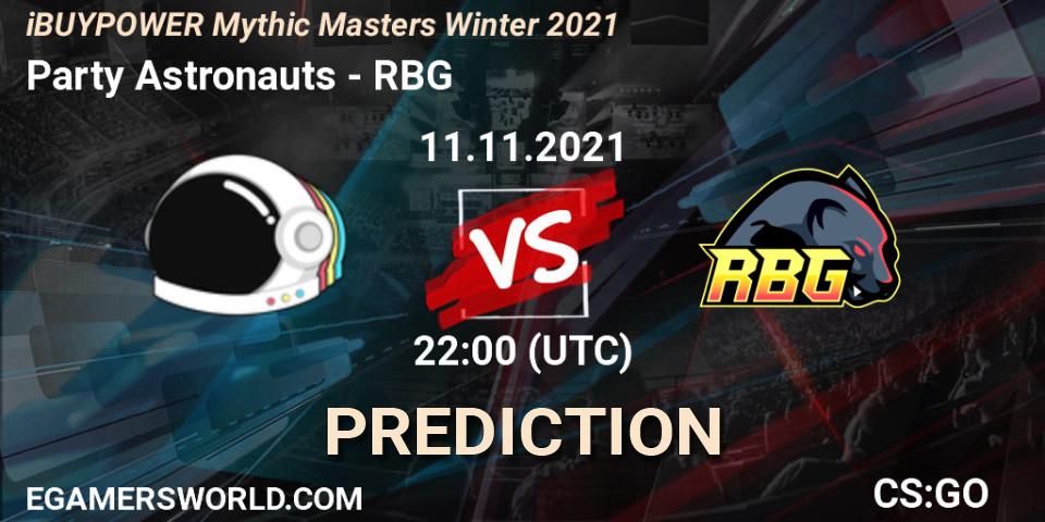 Party Astronauts - RBG: ennuste. 11.11.2021 at 22:00, Counter-Strike (CS2), iBUYPOWER Mythic Masters Winter 2021