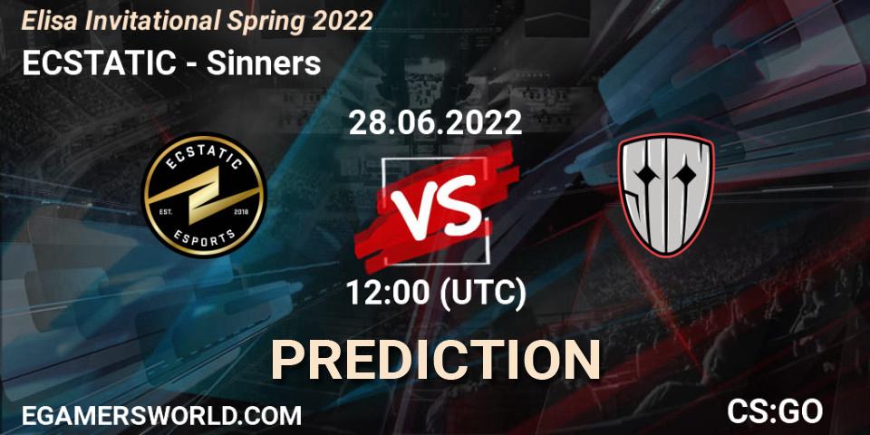 ECSTATIC - Sinners: ennuste. 28.06.2022 at 12:00, Counter-Strike (CS2), Elisa Invitational Spring 2022
