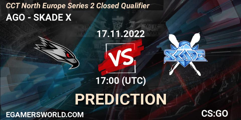 AGO - SKADE X: ennuste. 17.11.2022 at 17:10, Counter-Strike (CS2), CCT North Europe Series 2 Closed Qualifier