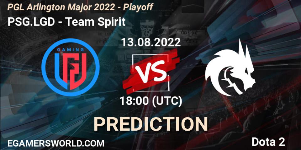 PSG.LGD - Team Spirit: ennuste. 13.08.2022 at 19:14, Dota 2, PGL Arlington Major 2022 - Playoff