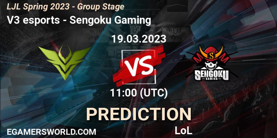 V3 esports - Sengoku Gaming: ennuste. 19.03.2023 at 11:00, LoL, LJL Spring 2023 - Group Stage