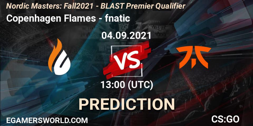 Copenhagen Flames - fnatic: ennuste. 04.09.2021 at 13:00, Counter-Strike (CS2), Nordic Masters: Fall 2021 - BLAST Premier Qualifier