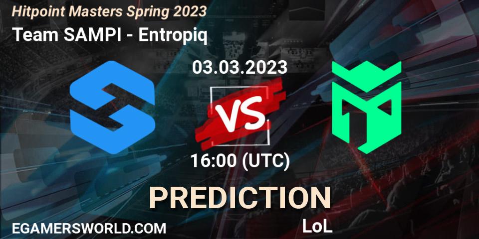 Team SAMPI - Entropiq: ennuste. 03.02.2023 at 16:00, LoL, Hitpoint Masters Spring 2023