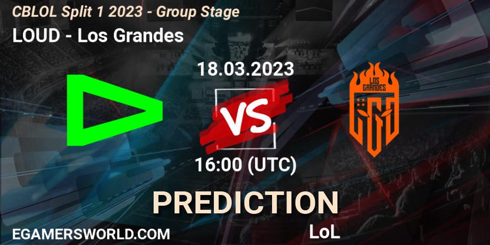 LOUD - Los Grandes: ennuste. 18.03.2023 at 16:00, LoL, CBLOL Split 1 2023 - Group Stage