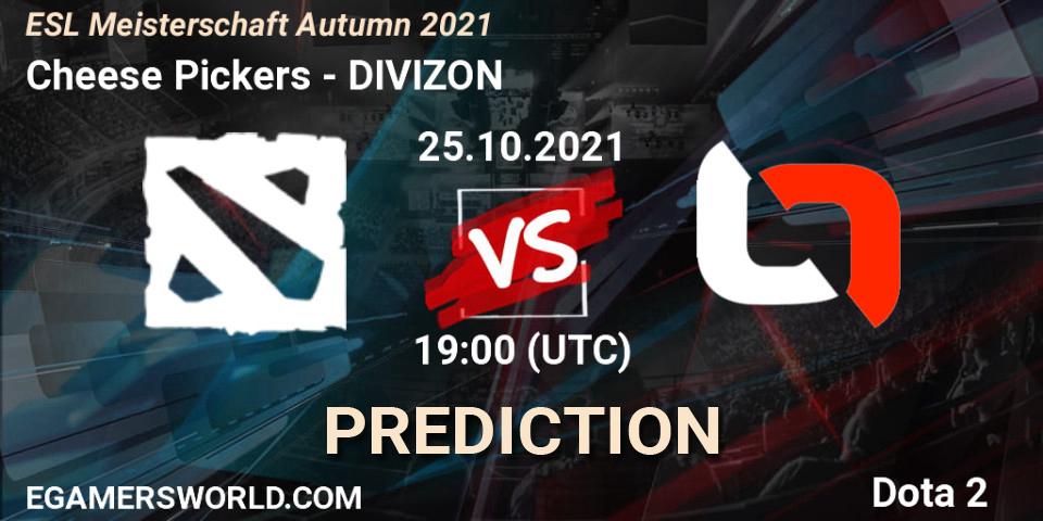 Cheese Pickers - DIVIZON: ennuste. 25.10.2021 at 19:10, Dota 2, ESL Meisterschaft Autumn 2021