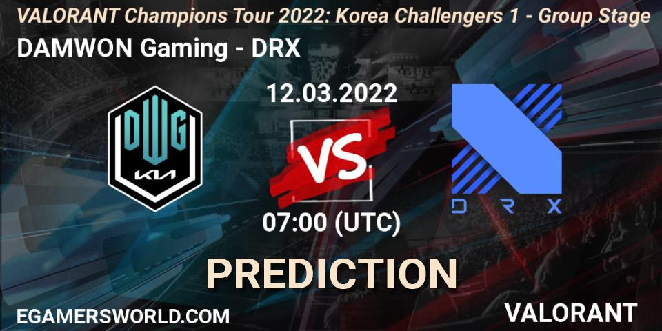 DAMWON Gaming - DRX: ennuste. 12.03.2022 at 07:00, VALORANT, VCT 2022: Korea Challengers 1 - Group Stage