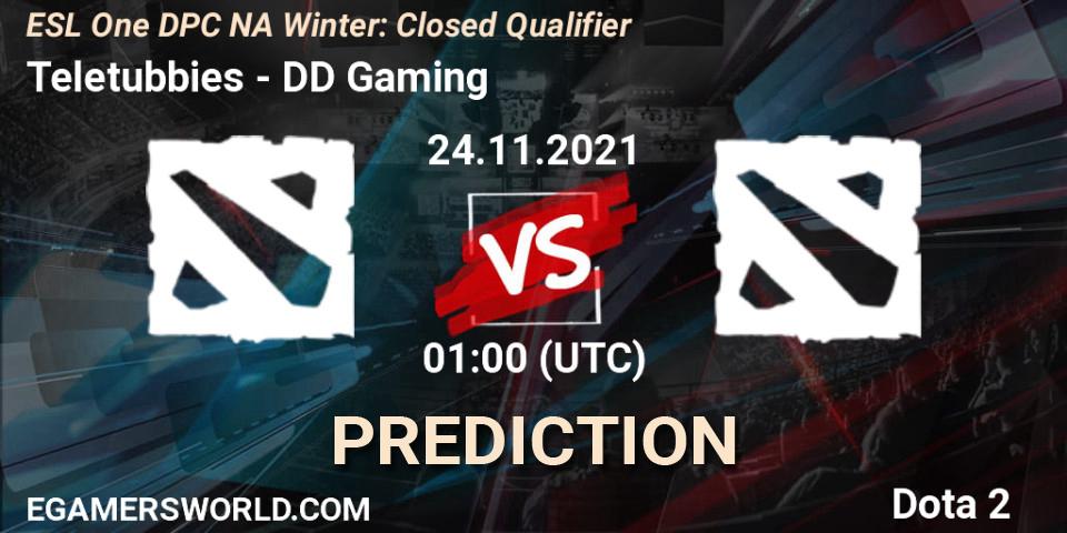 Teletubbies - DD Gaming: ennuste. 25.11.2021 at 01:00, Dota 2, DPC 2022 Season 1: North America - Closed Qualifier (ESL One Winter 2021)
