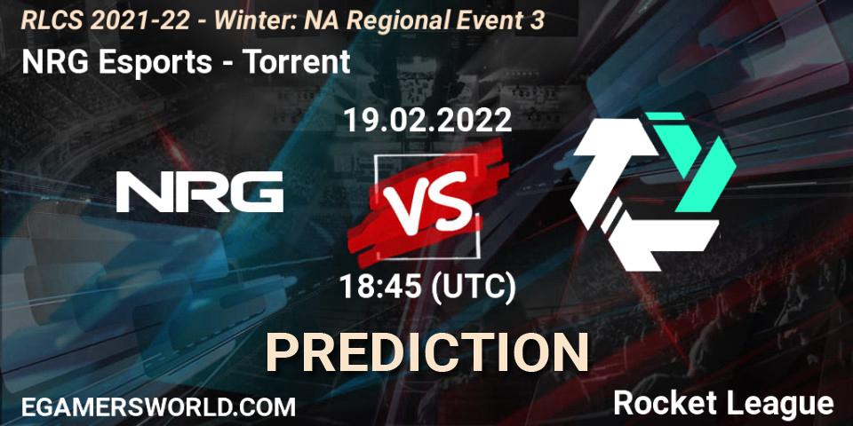 NRG Esports - Torrent: ennuste. 19.02.2022 at 18:45, Rocket League, RLCS 2021-22 - Winter: NA Regional Event 3