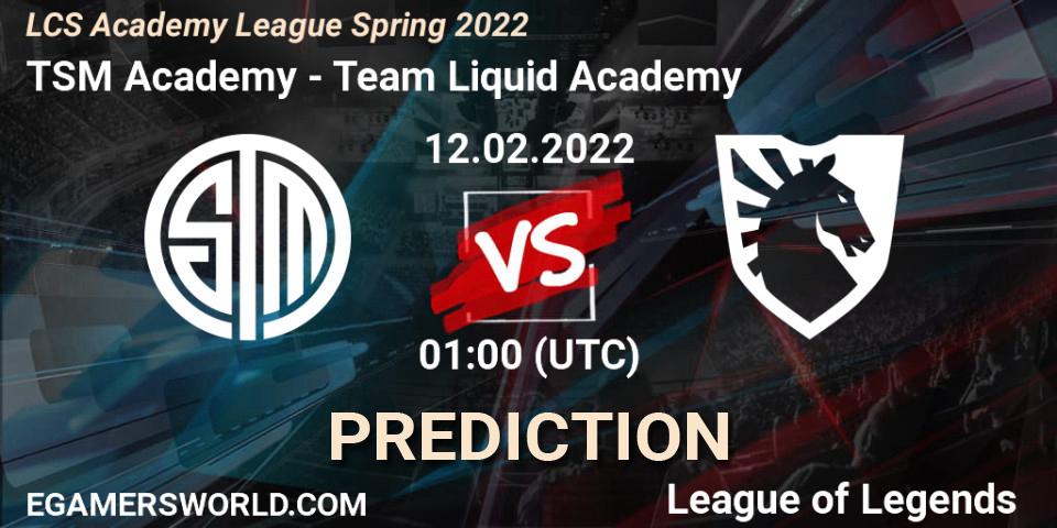 TSM Academy - Team Liquid Academy: ennuste. 12.02.2022 at 01:00, LoL, LCS Academy League Spring 2022