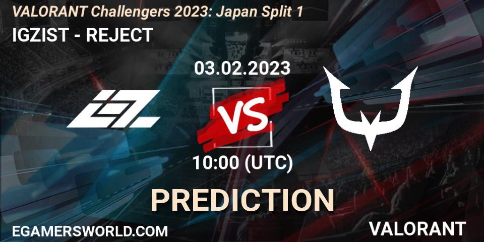 IGZIST - REJECT: ennuste. 03.02.23, VALORANT, VALORANT Challengers 2023: Japan Split 1