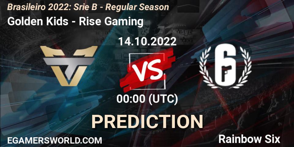 Golden Kids - Rise Gaming: ennuste. 14.10.2022 at 00:00, Rainbow Six, Brasileirão 2022: Série B - Regular Season