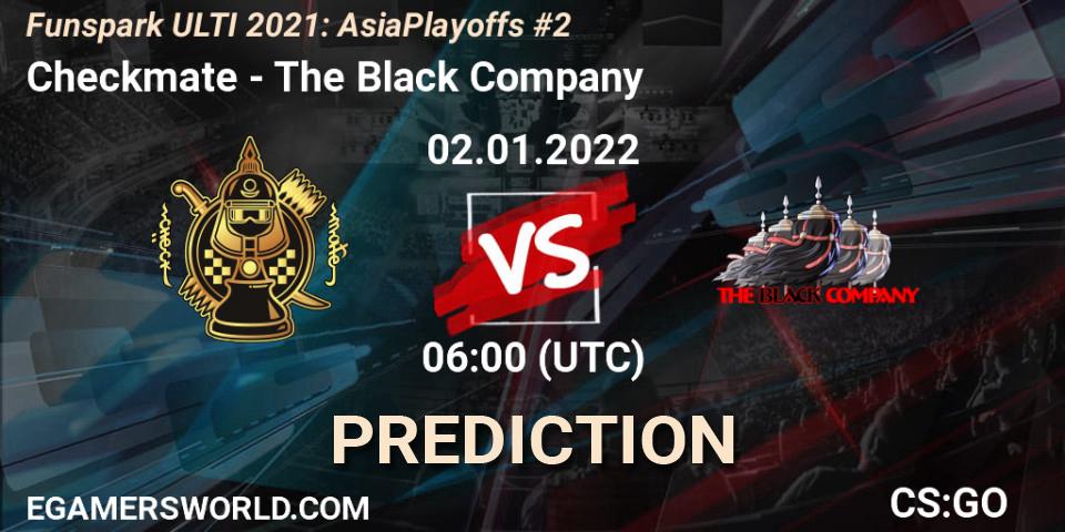 Checkmate - The Black Company: ennuste. 02.01.2022 at 06:00, Counter-Strike (CS2), Funspark ULTI 2021 Asia Playoffs 2