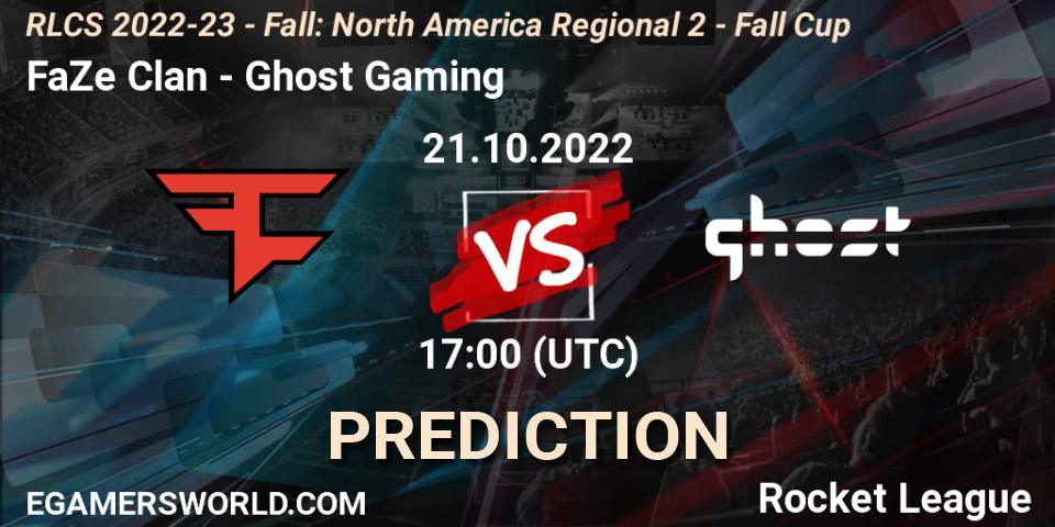FaZe Clan - Ghost Gaming: ennuste. 21.10.2022 at 17:00, Rocket League, RLCS 2022-23 - Fall: North America Regional 2 - Fall Cup