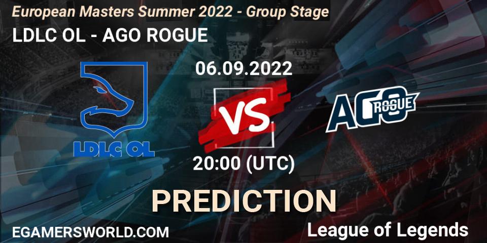 LDLC OL - AGO ROGUE: ennuste. 06.09.2022 at 20:00, LoL, European Masters Summer 2022 - Group Stage