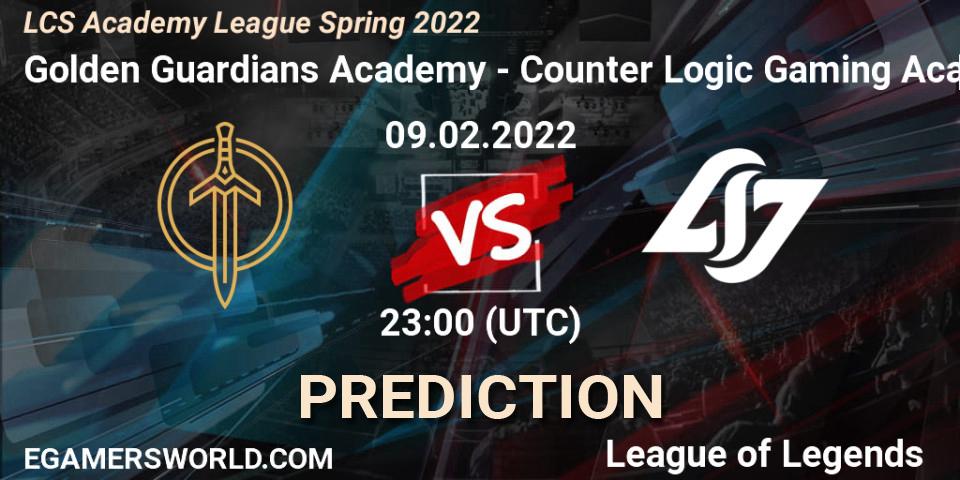 Golden Guardians Academy - Counter Logic Gaming Academy: ennuste. 09.02.2022 at 23:00, LoL, LCS Academy League Spring 2022