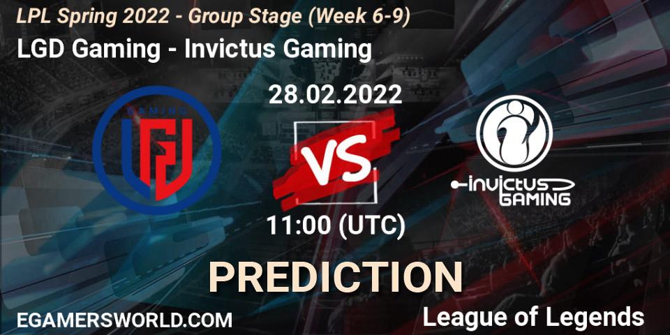 LGD Gaming - Invictus Gaming: ennuste. 28.02.22, LoL, LPL Spring 2022 - Group Stage (Week 6-9)
